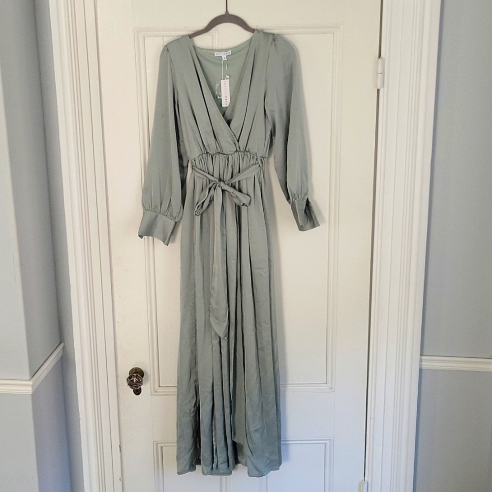 Baltic Born sage long sleeve dress